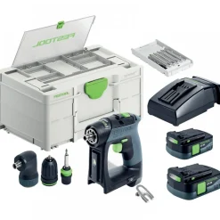 Perceuse visseuse CXS 12 2,5-2x2,5ah + Chargeur + Coffret Systainer Sys3 Df M FESTOOL