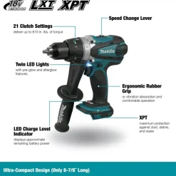 Perceuse visseuse sans fil LXT® 18V - machine nue - DDF458Z MAKITA
