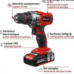Perceuse visseuse sans fil TE-CD 18/2 Li (2x2,0 Ah) - Power X-Change EINHELL