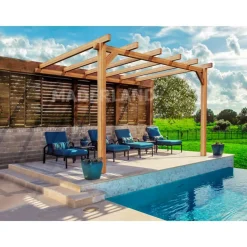 Pergola adossée en bois Andorra 3 x 3 m MADERLAND