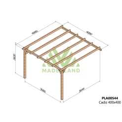 Pergola adossée en bois Cadiz 4 x 4 m MADERLAND