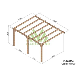 Pergola adossée en bois Cadiz 5 x 4 m MADERLAND