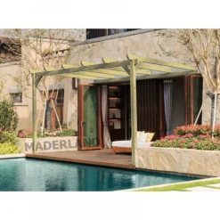 Pergola adossée en bois Narbonne 6 x 3 x 2,52 m - PMA00563 MADERLAND