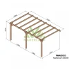 Pergola adossée en bois Narbonne 5,1 x 3 x 2,52 m - PMA00553 MADERLAND