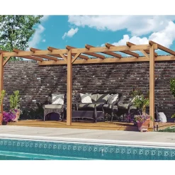Pergola adossée en bois Palma 5 x 4 x 2,64 m MADERLAND