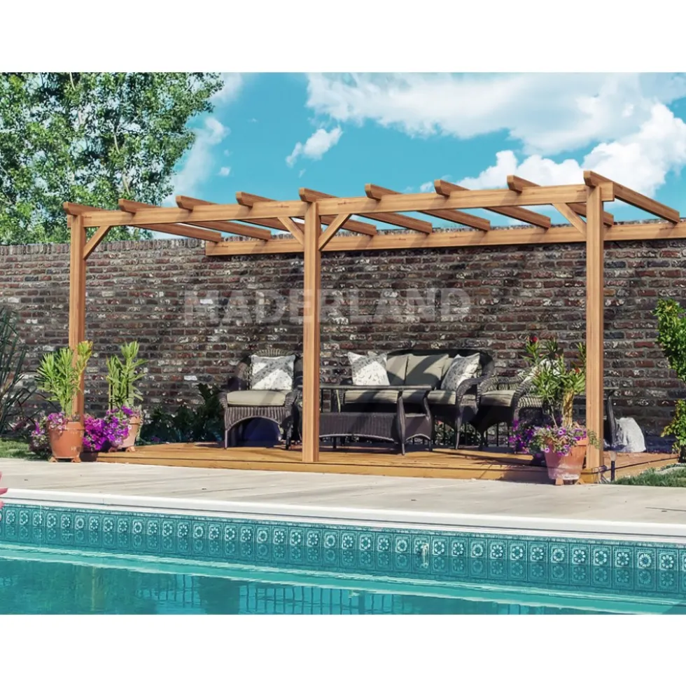Pergola adossée en bois Palma 6 x 4 x 2,64 m MADERLAND