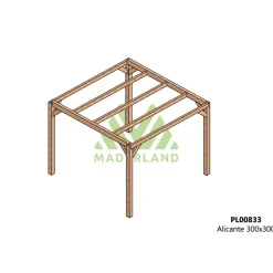 Pergola autoportante en bois lamellé-collé Alicante - 3 x 3 m MADERLAND