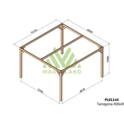 Pergola autoportante en bois lamellé-collé Tarragona - 4 x 4 m MADERLAND