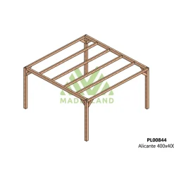 Pergola autoportante en bois lamellé-collé Alicante - 4 x 4 m MADERLAND