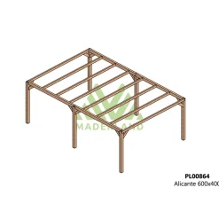 Pergola autoportante en bois lamellé-collé Alicante - 6 x 4 m MADERLAND