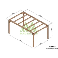 Pergola autoportante en bois lamellé-collé Alicante - 5 x 3 m MADERLAND