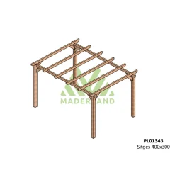 Pergola autoportante en bois lamellé-collé Stiges - 4 x 3 m MADERLAND