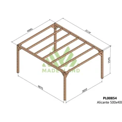 Pergola autoportante en bois lamellé-collé Alicante - 5 x 4 m MADERLAND