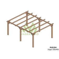 Pergola autoportante en bois lamellé-collé Stiges - 5 x 4 m MADERLAND
