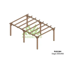 Pergola autoportante en bois lamellé-collé Stiges - 6 x 4 m MADERLAND