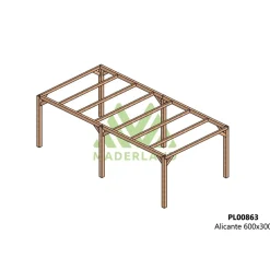 Pergola autoportante en bois lamellé-collé Alicante - 6 x 3 m MADERLAND