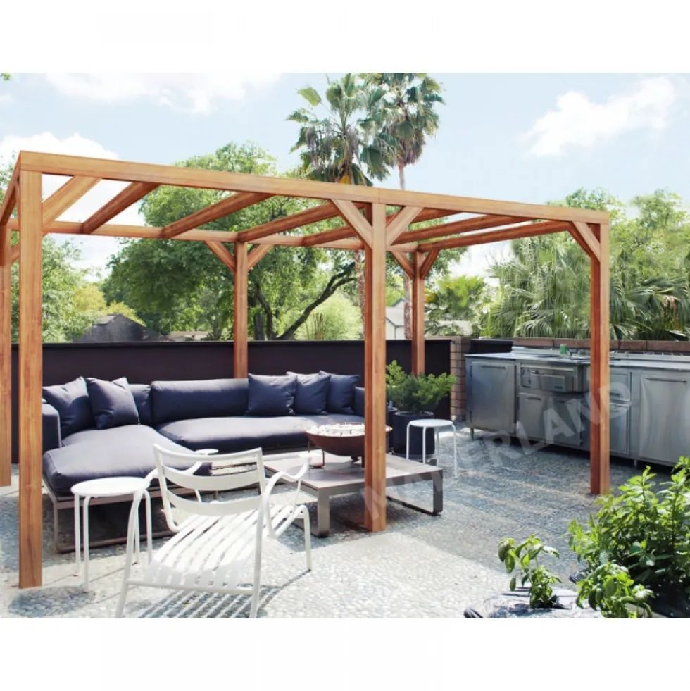 Pergola autoportante en bois lamellé-collé Fuengirola 4x4x2,5m-PL01244 MADERLAND