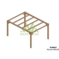 Pergola autoportante en bois lamellé-collé Alicante - 4 x 3 m MADERLAND