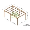 Pergola autoportée en bois lamellé-collé Santander 6 x 4 m MADERLAND