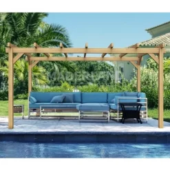 Pergola autoportée en bois lamellé-collé Valencia 4 x 3 m MADERLAND