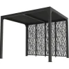 Pergola bioclimatique autoportante manuelle aluminium gris 2,40 x 3 m -moucharabieh HABRITA