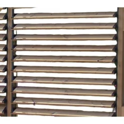 Pergola bioclimatique en bois THERMAUVENT - ventelles mobiles - 3,10x3,40 m - 10,5 m2 HABRITA