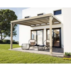 Pergola couverte adossée bois Reims 4 x 3m - PLA00143 MADERLAND