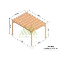 Pergola couverte autoportante bois Strasbourg 4 x 3m - PL01543 MADERLAND