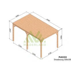 Pergola couverte autoportante bois Strasbourg 5 x 3m - PL01553 MADERLAND