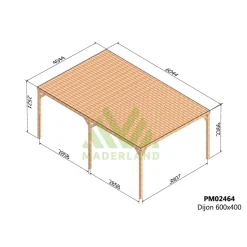 Pergola couverte autoportante bois Dijon 6 x 4m - PM02464 MADERLAND