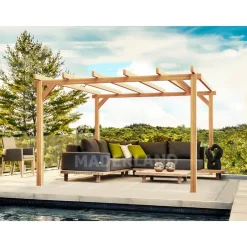 Pergola en bois lamellé-collé Linares 6 x 3 m MADERLAND