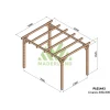 Pergola en bois lamellé-collé Linares 4 x 3 m MADERLAND
