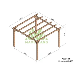 Pergola en bois lamellé-collé Linares 4 x 4 m MADERLAND