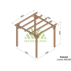 Pergola en bois lamellé-collé Linares 3 x 3 m MADERLAND