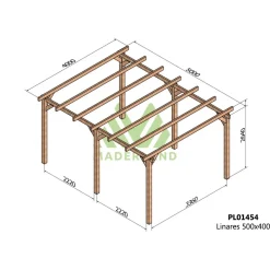Pergola en bois lamellé-collé Linares 5 x 4 m MADERLAND