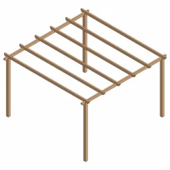 Pergola en bois massif BARCELONA-4,2x4,2 m MADERLAND