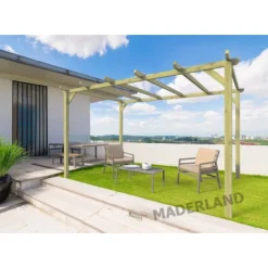 Pergola en bois massif BARCELONA-4,2x4,2 m MADERLAND
