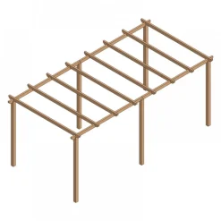 Pergola en bois massif BARCELONA-6x3 m MADERLAND