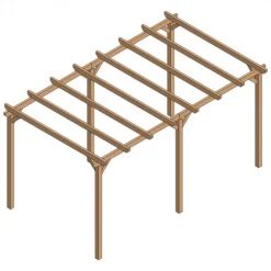 Pergola en bois massif Cambados 5,1x3m MADERLAND