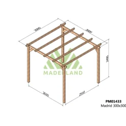 Pergola en bois massif Madrid 3 x 3 m MADERLAND