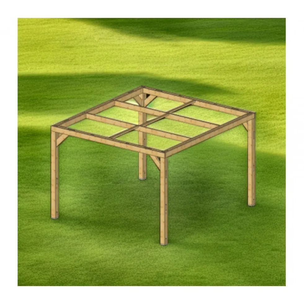 Pergola en bois THERMAUVENT - 3,40 x 3,10 m - 10,60 m2 HABRITA
