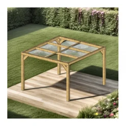 Pergola en bois THERMAUVENT - 3,40 x 3,10 m - 10,60 m2 HABRITA