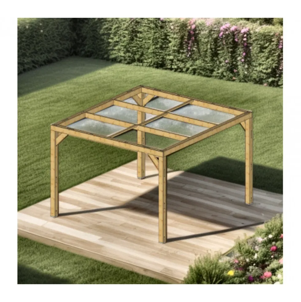 Pergola en bois THERMAUVENT - 3,40 x 3,10 m - 10,60 m2 HABRITA