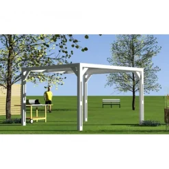 Pergola en bois THERMAUVENT - 3,40 x 3,10 m - 10,60 m2 HABRITA