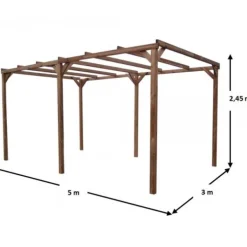 Pergola en bois THONON - 3,00x5,00 m - 15 m2 HABRITA
