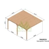 Pergola semi-couverte adossée bois Montpellier 5 x 4 m - PMA00254 MADERLAND
