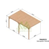Pergola semi-couverte adossée bois Montpellier 5 x 3 m - PMA00253 MADERLAND