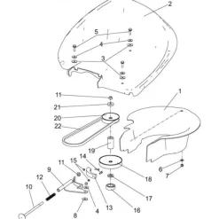 Pièces détachées pour faucheuse rotative - ensemble cadre et unité d'entraînement EUROSYSTEMS