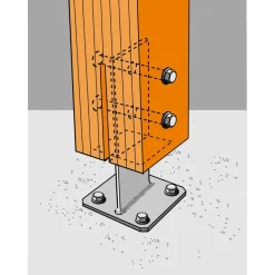 Pied de poteau en âme avec platine - hauteur 170 mm - galva - PPS170 - reconditionné SIMPSON Strong-Tie