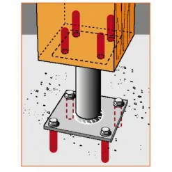 Pied de poteau fixe - kit complet avec fixations - KIT FIX PPA SIMPSON Strong-Tie